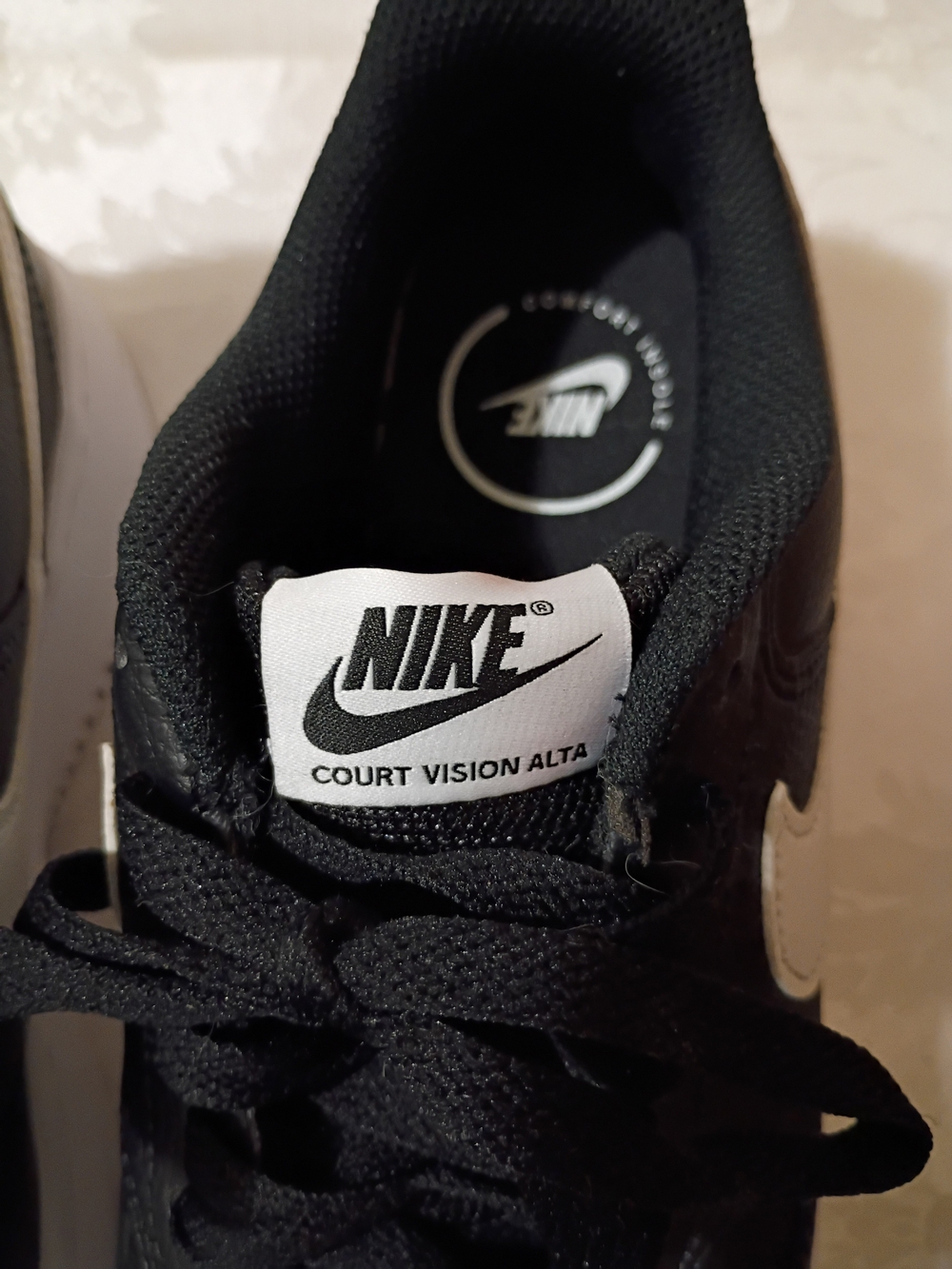 Nike Black & White Court Vision Alta Platform Sneakers Women's Sz 8.5 - Picture 3 of 10
